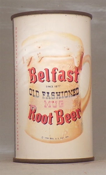 Belfast Root Beer Flat Top Soda Can, San Francisco, CA