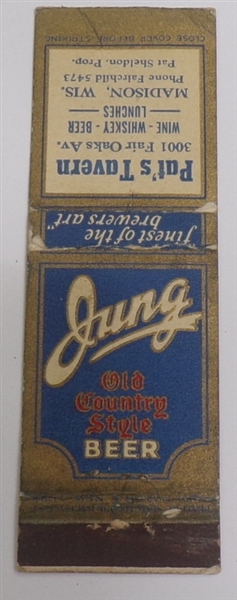 Jung Beer Matchbook
