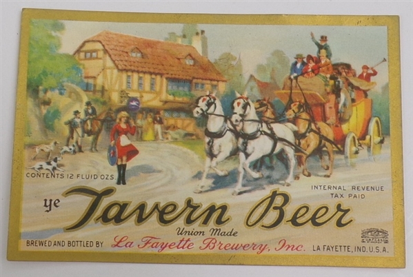 Tavern Beer Label, Lafayette, IN