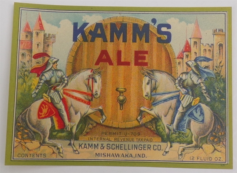 Kamm's Ale Label, Mishawaka, IN