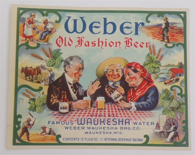 Weber Beer Label, Waukesha, WI