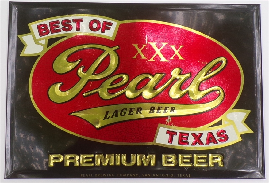 Pearl Tin-Over-Cardboard Sign, San Antonio, TX
