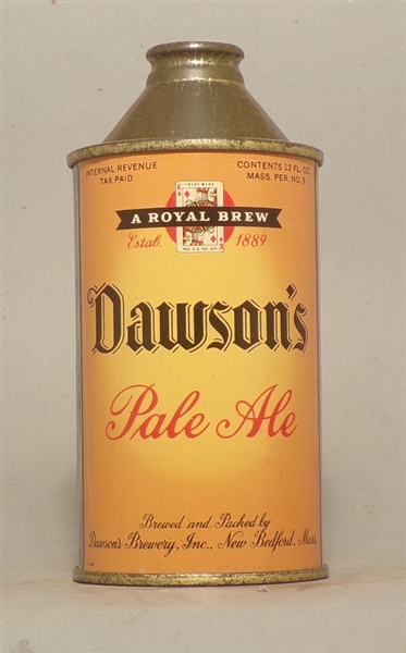 Dawson's Pale Ale High Profile Cone Top, New Bedford, MA