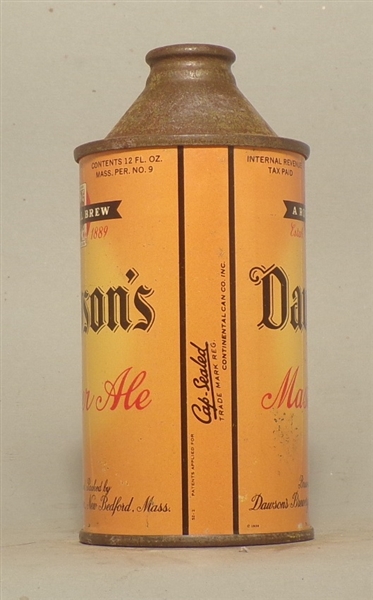 Dawson's Master Ale High Profile Cone Top, New Bedford, MA