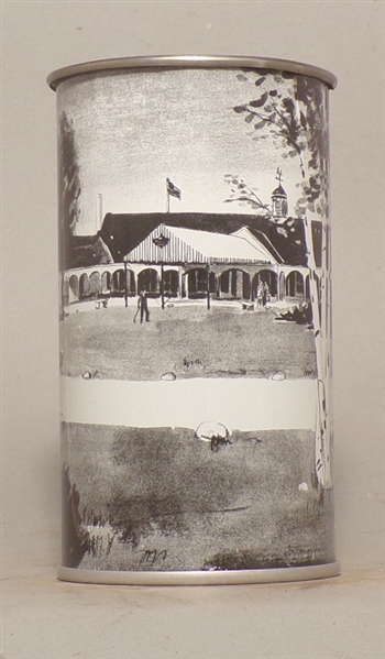 ? No text, Drinking Cup with Black & White Painting of a Country Club