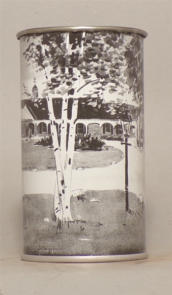 ? No text, Drinking Cup with Black & White Painting of a Country Club