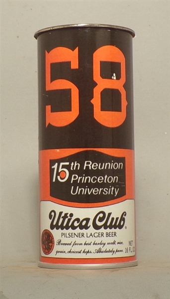 Utica Club Princeton Class of 58 15th Reunion 16 Ounce Drinking Vessel