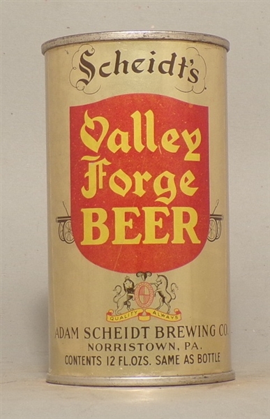 Clean Scheidt's Valley Forge Beer OI Flat Top, Norristown, PA