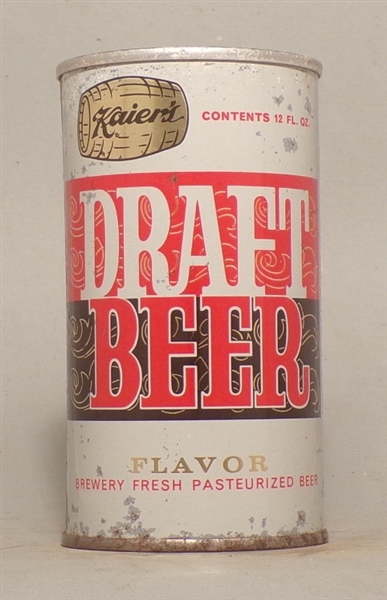Tough Kaier's Draft Beer, Indoor with Intact Fan Tab, Mahanoy City, PA
