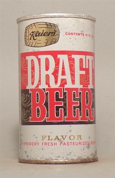 Tough Kaier's Draft Beer, Indoor with Intact Fan Tab, Mahanoy City, PA