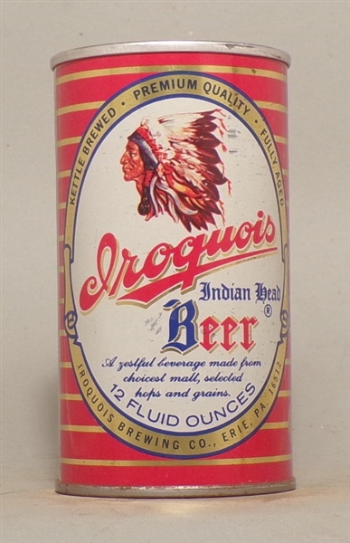 Iroquois Indian Head Beer Tab Top, Erie, PA