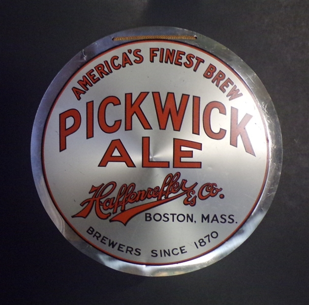 Haffenreffer Pickwick Ale Lee-See Button Sign, Boston, MA Mass - Tough!
