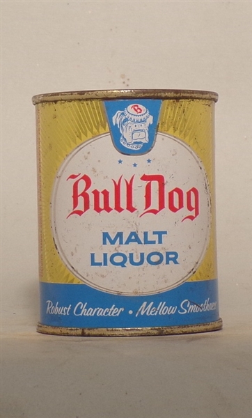 Bull Dog Malt Liquor 8 Ounce Flat Top, Grace Bros. Santa Rosa, CA