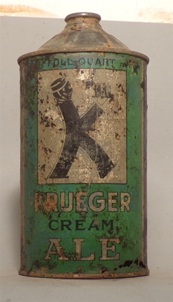 Krueger Cream Ale Quart Cone Top, Newark, NJ