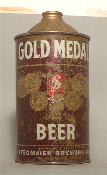 Gold Medal Beer (Stegmaier) Quart Cone Top, Wilkes Barre, PA