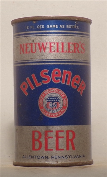 Neuweiler's Pilsener OI Flat Top, Allentown, PA w/ PA Tax Crown