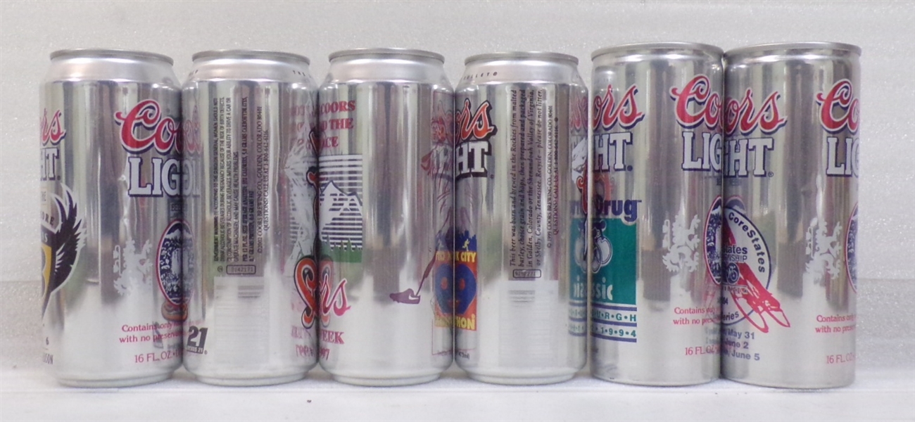 6 Aluminum Coors 16 Ounce Sports Cans #5