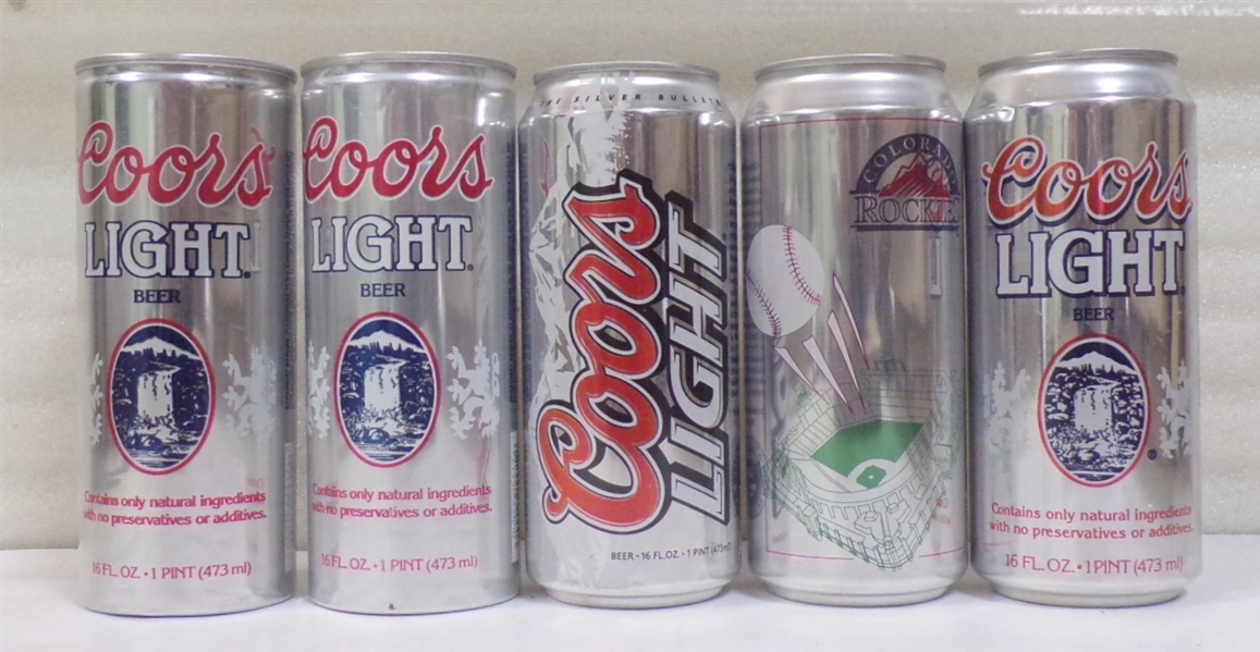 6 Coors Light 16 Ounce Aluminum Sports Cans