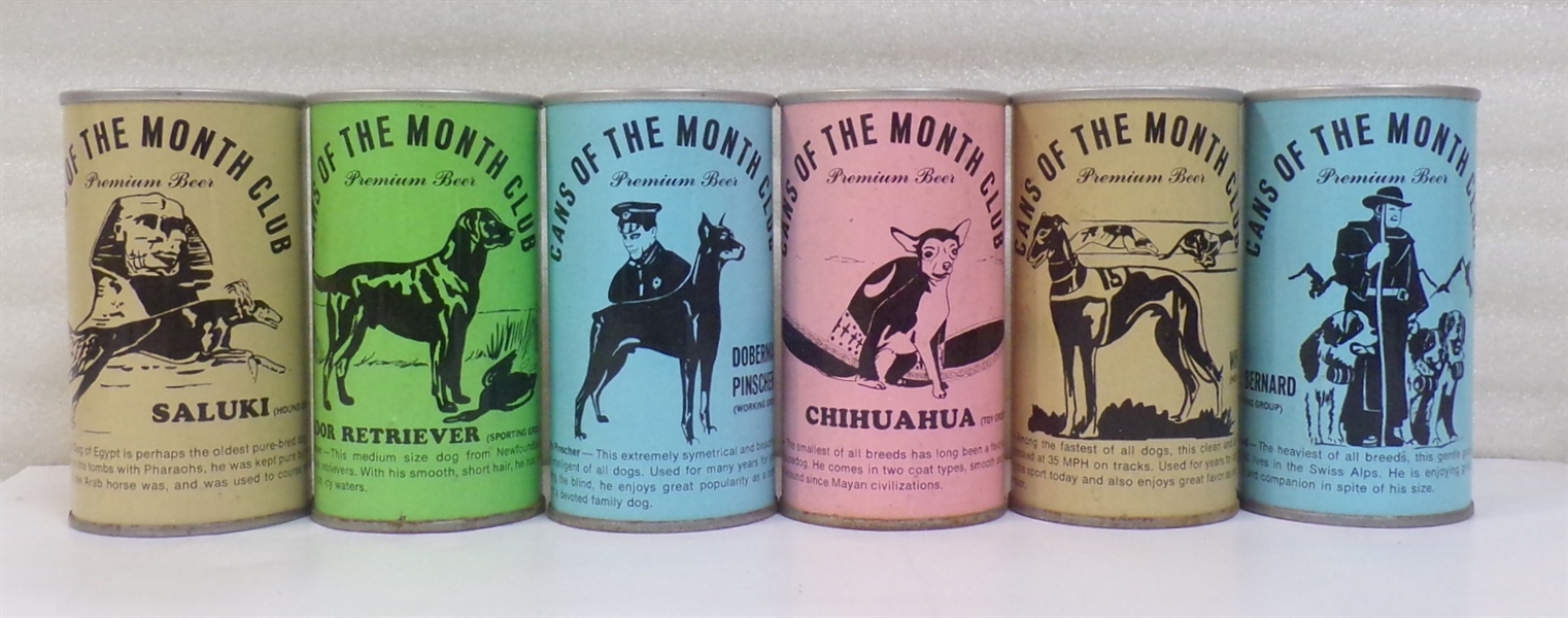 6 Cans of the Month Club Tab Tops featuring Dogs