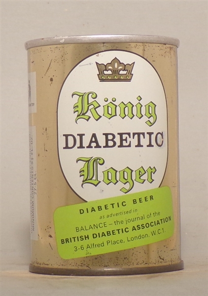 Konig Diabetic Lager 9 2/3 Ounce Tab Top, UK