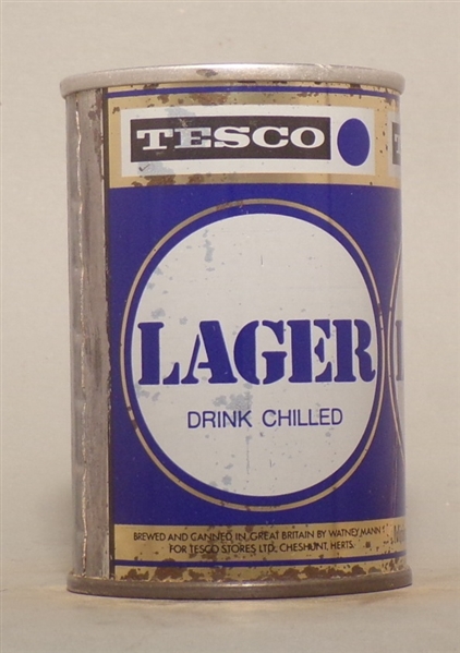 Tesco Lager 9 2/3 Ounce Tab Top, UK
