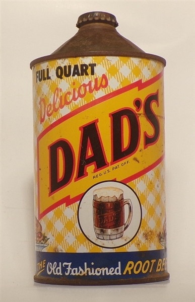 Dad's Root Beer Quart Cone Top, Chicago, IL
