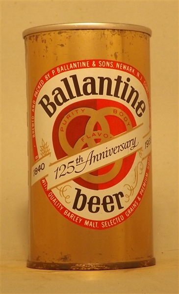 Ballantine 125th Anniversary Intact ZIP, Newark, NJ
