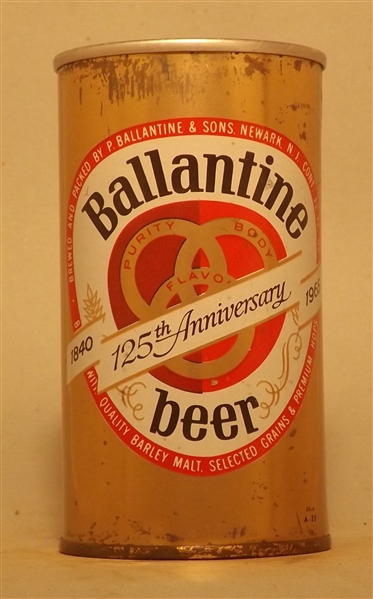 Ballantine 125th Anniversary Intact ZIP, Newark, NJ