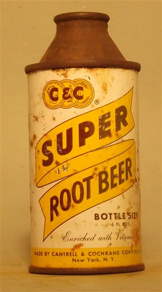 C&C Super Root Beer 7 Ounce Cone Top #1, New York, NY