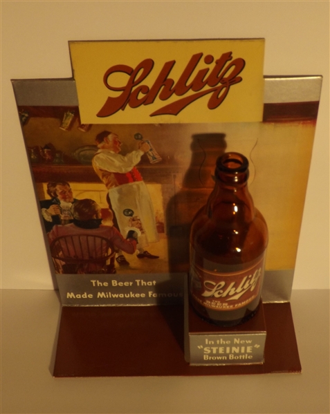 Schlitz Cardboard Display with Steinie Bottle, Milwaukee, WI