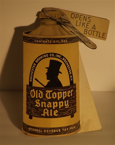 Old Topper Snappy Ale J Spout Cardboard Display, Rochester, NY