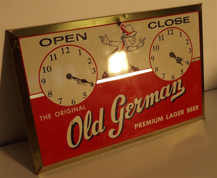 Old German Tin Over Cardboard Sign, Cumberland, MD