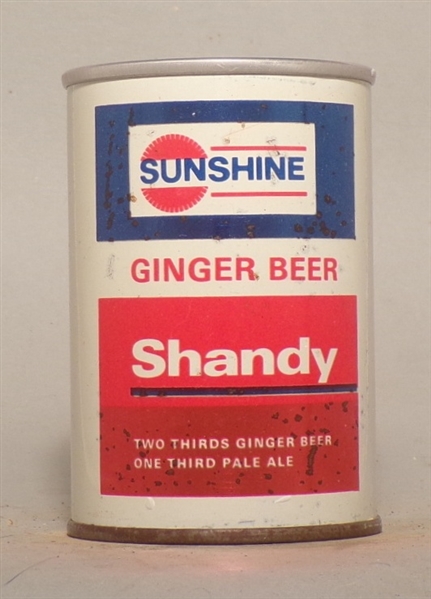 Scarce! Sunshine Ginger Beer Shandy 9 2/3 Oz. Tab, England