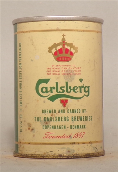 Carlsberg  #5 Danish Pilsner 9 2/3 Ounce Tab Top, Denmark
