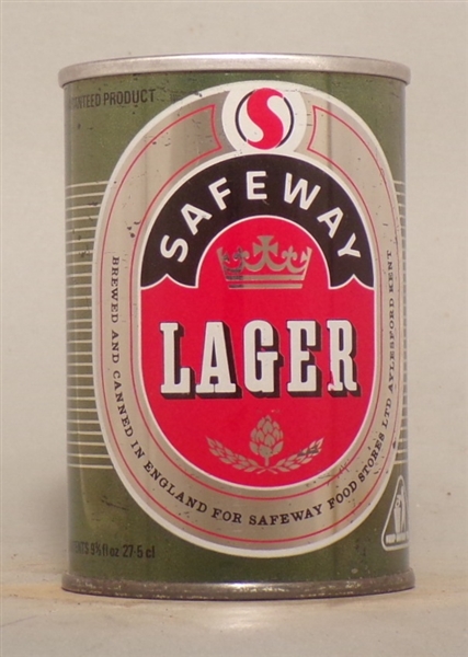 Safeway Lager 9 2/3 Ounce Tab Top, England