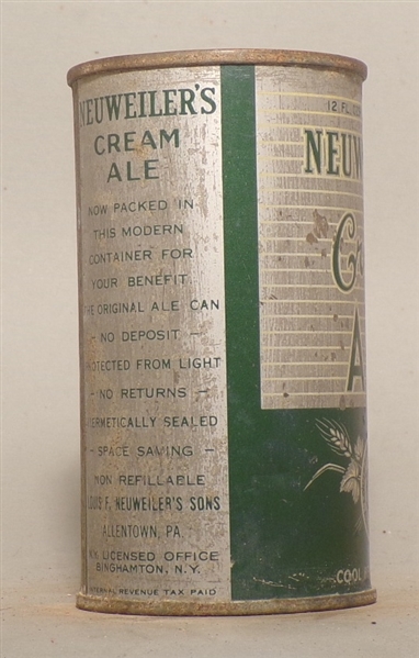 Neuweiler's Cream Ale OI Flat Top, Allentown, PA