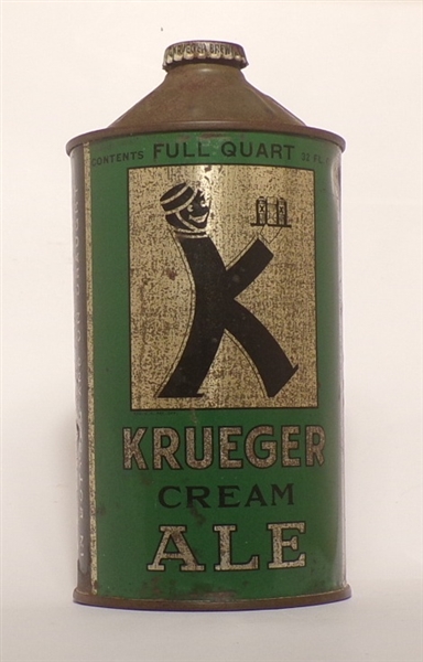 Krueger Cream Ale Quart Cone Top with Crown, Newark, NJ