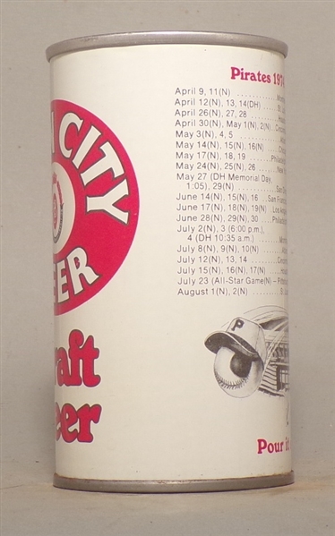 Iron City Tab Top, Pirates 1974 Home Schedule, Draft, Pittsburgh, PA