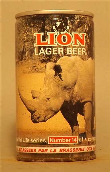 Tough Lion Tab Top Set Can #14, Rhino, South Africa