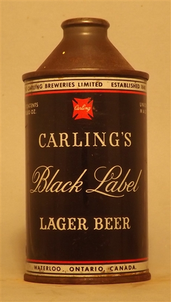 Rare Carling's Black Label Cone Top, CANADA
