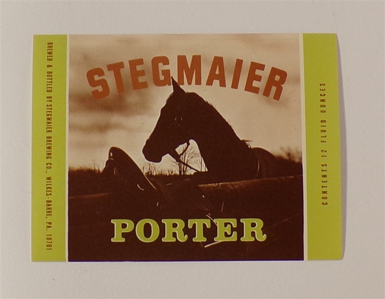 Stegmaier Porter Label, Wilkes-Barre, PA