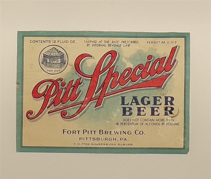 Pitt Special Label, Pittsburgh, PA