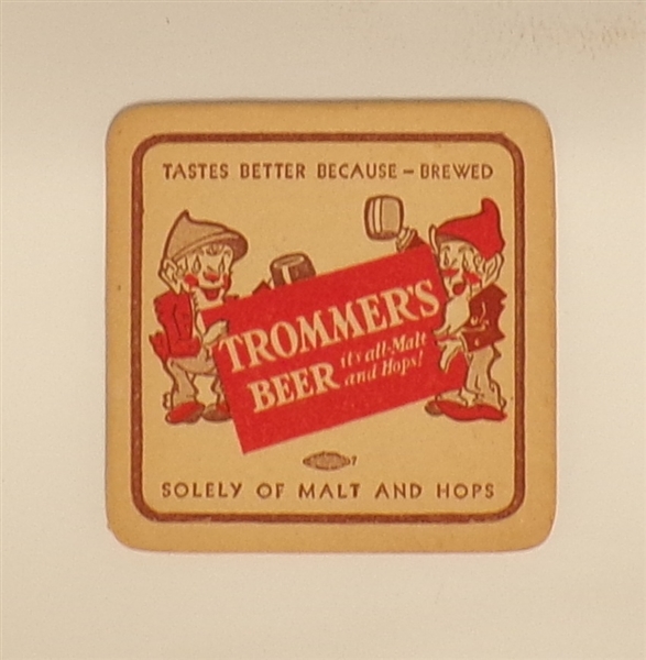 Trommer's 4 Beer Coaster, Orange, NJ