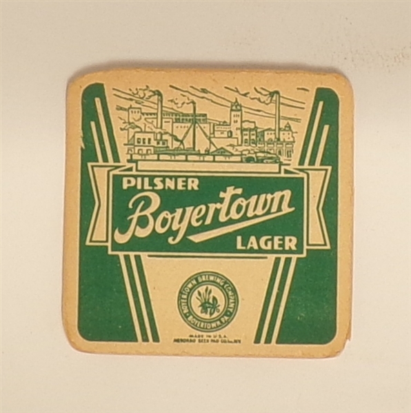 Boyertown 4 Beer Coaster, Boyertown, PA