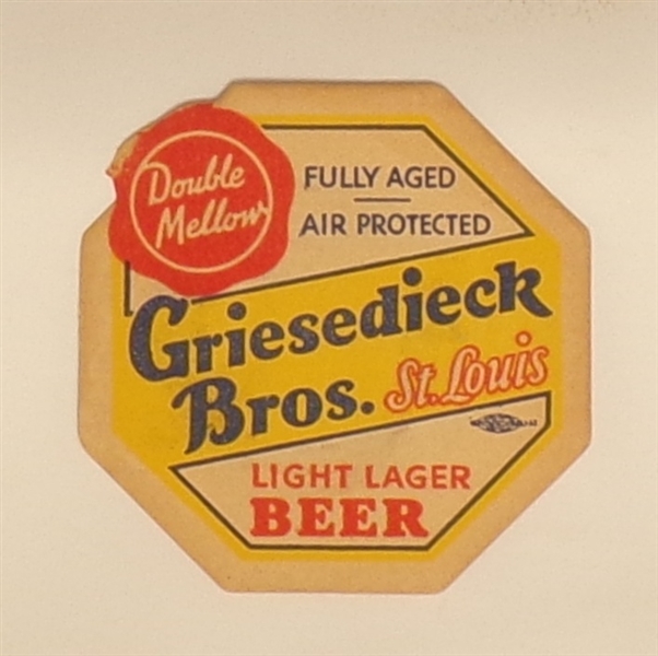 Griesedieck Bros. 4 Beer Coaster, St. Louis, MO