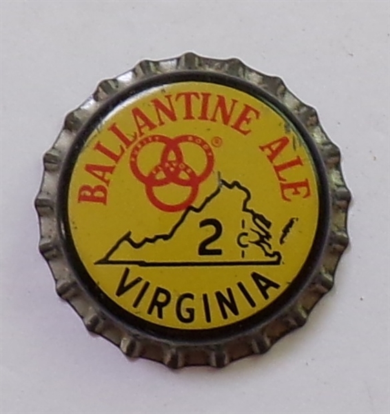 Ballantine Ale 2 cents Virginia Cork-Backed Crown