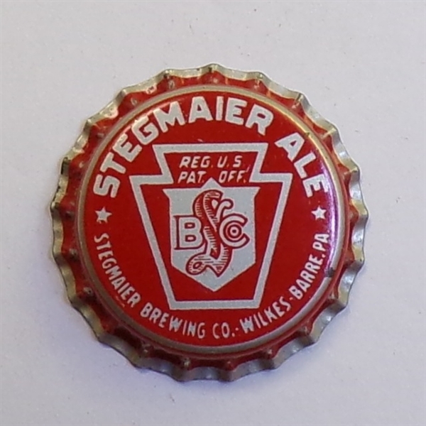 Stegmaier Ale Plastic-Backed Crown, Wilkes-Barre, PA