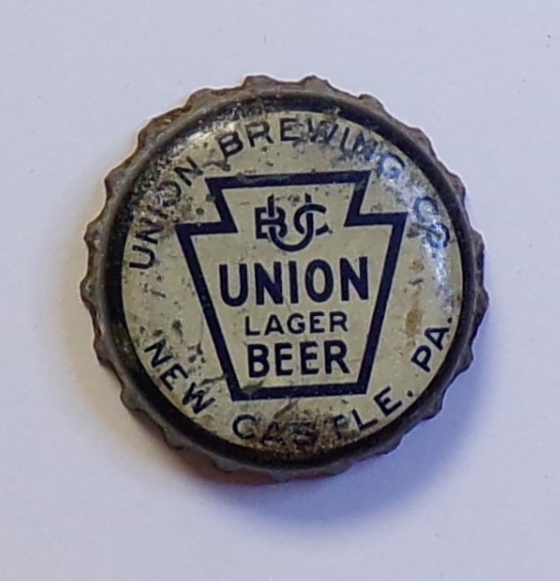Union Lager Beer Keystone Cork-Backed Crown, New Castle, PA