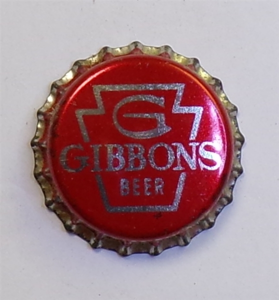 Gibbons Beer Cork-Backed Crown #8, Wilkes-Barre, PA