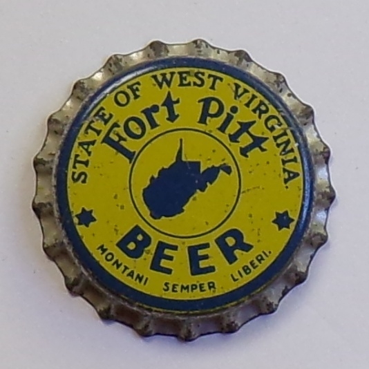 Fort Pitt Brewing Co. West Virginia Cork-Backed Crown, #6, Pittsburgh, PA